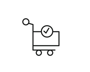 Shopping trolley icon vector symbol design isolated illustration