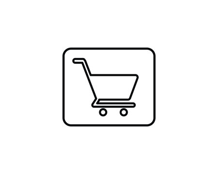 Shopping trolley icon vector symbol design isolated illustration