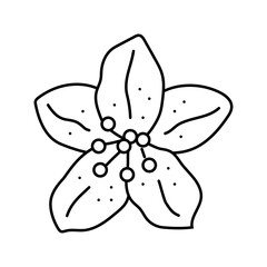 rhododendron flower spring line icon vector. rhododendron flower spring sign. isolated contour symbol black illustration