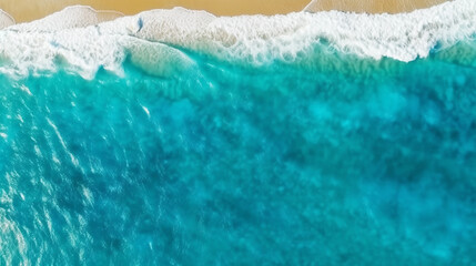 Top view of ocean  with ocean waves