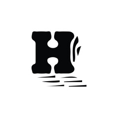H icon. Simple style H company poster background symbol. H brand logo design element. H t-shirt printing. Vector for sticker.