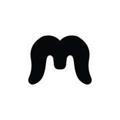 M icon. Simple style poster background symbol. M brand logo design element. M sign. M t-shirt printing. Vector for sticker.