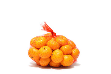 Fresh and juicy baby oranges isolated on a white background.