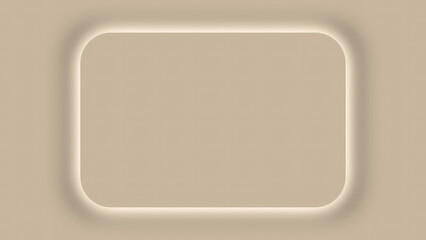 Beige rounded square in a beige background. Copy space.