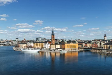 Poster Scenic morning day panorama of Stockholm, Sweden © Radu