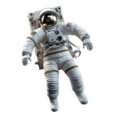 an Astronaut floating, in a side view, PNG, in a Space-themed, isolated, and transparent photorealistic illustration. Generative ai