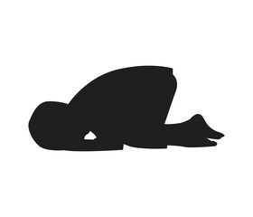 vector silhouette of Muslim  man praying