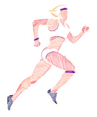 Athletics represented in the figure of the female runner