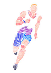 Athletics represented in the figure of the male runner