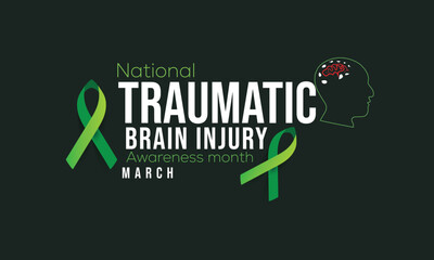 National Traumatic Brain Injury awareness month. background, banner, card, poster, template. Vector illustration.