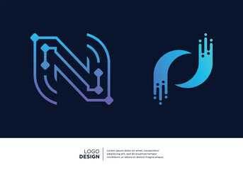 Technology letter N logo design. Creative and modern logo design