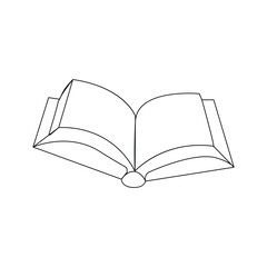 Continuous single line Vector,sketch illustration on white background open book style