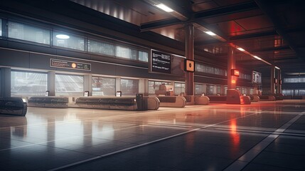 Interior of a train. AI generated art illustration.