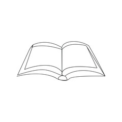 Continuous single line Vector,sketch illustration on white background open book style