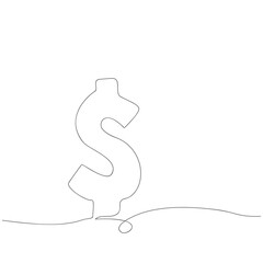 Dollar linear symbol. Vector illustration