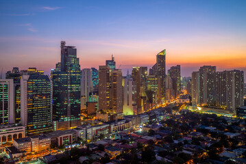 skyline of makati in manila, philippines