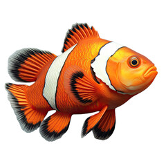 a clownfish/Amphiprioninae view, isolated and transparent PNG in a celebration-themed, photorealistic illustration. Generative ai