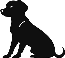 A Scary Dog Vector Silhouette isolated on a white background