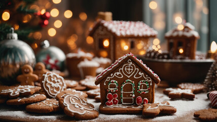 Obraz na płótnie Canvas christmas gingerbread cookies