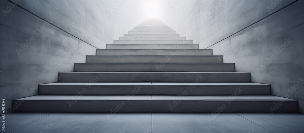 Poster Concrete stairway leading upwards, Success concept stairs.
