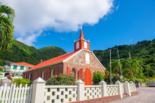 Sacred Heart Church in The Bottom historic town center in Saba, Caribbean Netherlands. This is the most important church in Saba. 