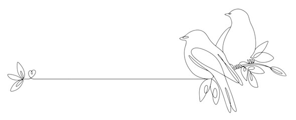 Birds. One line. Logo. Bird day. - obrazy, fototapety, plakaty