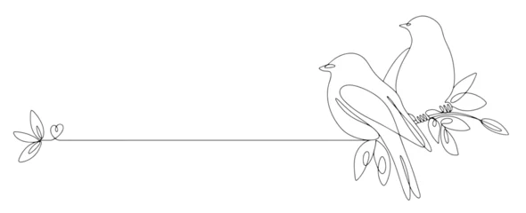 Fotobehang Birds. One line. Logo. Bird day. © Anna