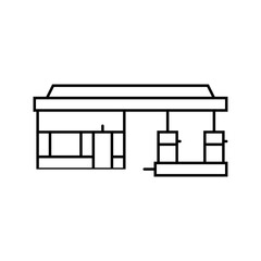 gas station shop line icon vector. gas station shop sign. isolated contour symbol black illustration