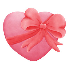 valentine heart gift with red bow