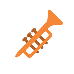 Trumpet flat icon.  vector illustration.