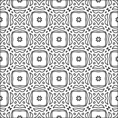 Figures from lines.Black pattern on white wallpaper for web page, textures, card, poster, fabric, textile. Abstract background.Repeating background image.White texture. Lines form shapes.