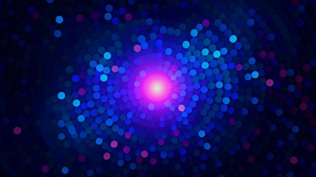 Generative AI Circle pattern dark midnight blue light blue vivid image