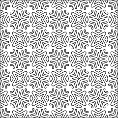 Figures from lines.Black pattern on white wallpaper for web page, textures, card, poster, fabric, textile. Abstract background.Repeating background image.White texture. Lines form shapes.