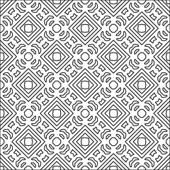 Figures from lines.Black pattern on white wallpaper for web page, textures, card, poster, fabric, textile. Abstract background.Repeating background image.White texture. Lines form shapes.