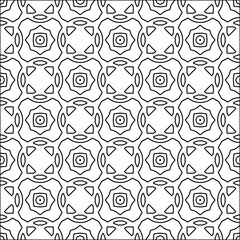 Figures from lines.Black pattern on white wallpaper for web page, textures, card, poster, fabric, textile. Abstract background.Repeating background image.White texture. Lines form shapes.
