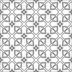 Figures from lines.Black pattern on white wallpaper for web page, textures, card, poster, fabric, textile. Abstract background.Repeating background image.White texture. Lines form shapes.
