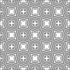 Figures from lines.Black pattern on white wallpaper for web page, textures, card, poster, fabric, textile. Abstract background.Repeating background image.White texture. Lines form shapes.
