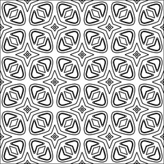 Figures from lines.Black pattern on white wallpaper for web page, textures, card, poster, fabric, textile. Abstract background.Repeating background image.White texture. Lines form shapes.