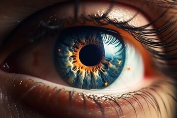 Macro closeup of a Chaman's eye, iris, pupil