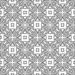 Figures from lines.Black pattern on white wallpaper for web page, textures, card, poster, fabric, textile. Abstract background.Repeating background image.White texture. Lines form shapes.