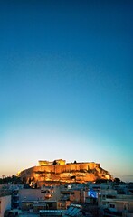 Athens Greece. Sunset at the Acropolis and the Parthenon