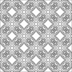 Figures from lines.Black pattern on white wallpaper for web page, textures, card, poster, fabric, textile. Abstract background.Repeating background image.White texture. Lines form shapes.