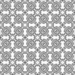 Figures from lines.Black pattern on white wallpaper for web page, textures, card, poster, fabric, textile. Abstract background.Repeating background image.White texture. Lines form shapes.