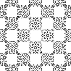 Figures from lines.Black pattern on white wallpaper for web page, textures, card, poster, fabric, textile. Abstract background.Repeating background image.White texture. Lines form shapes.