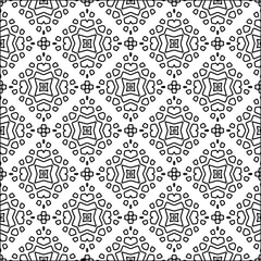 Figures from lines.Black pattern on white wallpaper for web page, textures, card, poster, fabric, textile. Abstract background.Repeating background image.White texture. Lines form shapes.