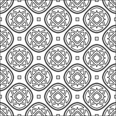 Figures from lines.Black pattern on white wallpaper for web page, textures, card, poster, fabric, textile. Abstract background.Repeating background image.White texture. Lines form shapes.