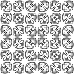 Figures from lines.Black pattern on white wallpaper for web page, textures, card, poster, fabric, textile. Abstract background.Repeating background image.White texture. Lines form shapes.