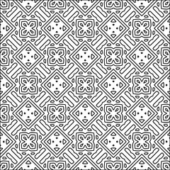 Figures from lines.Black pattern on white wallpaper for web page, textures, card, poster, fabric, textile. Abstract background.Repeating background image.White texture. Lines form shapes.