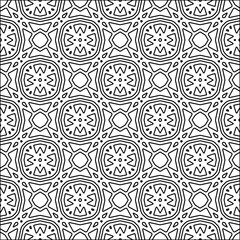 Figures from lines.Black pattern on white wallpaper for web page, textures, card, poster, fabric, textile. Abstract background.Repeating background image.White texture. Lines form shapes.