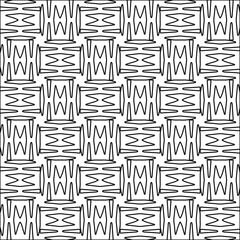 Figures from lines.Black pattern on white wallpaper for web page, textures, card, poster, fabric, textile. Abstract background.Repeating background image.White texture. Lines form shapes.